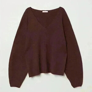 H&M Fine-knit jumper size  XS in burgundy